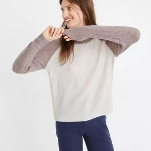 Madewell Colorblock Allister Pullover Sweater in Coziest Yarn
